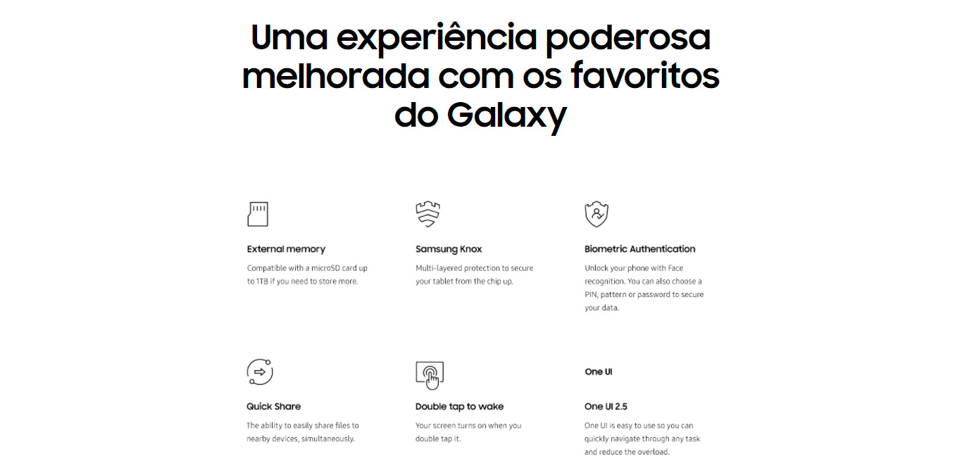  Tablet Samsung Galaxy A7 4G T505 64GB 3GB RAM Tela Grande 10.4 Câmera Traseira 8MP Frontal de 5MP Android 10 Grafite